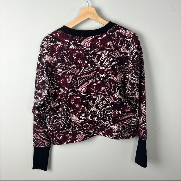 Joie Abstract Floral Crewneck Cropped Sweatshirt Sz S - Picture 7 of 8